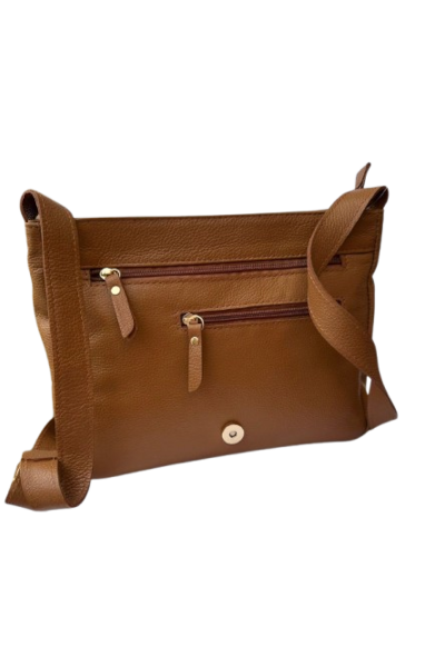 Bolsa de couro cor selaria queimada